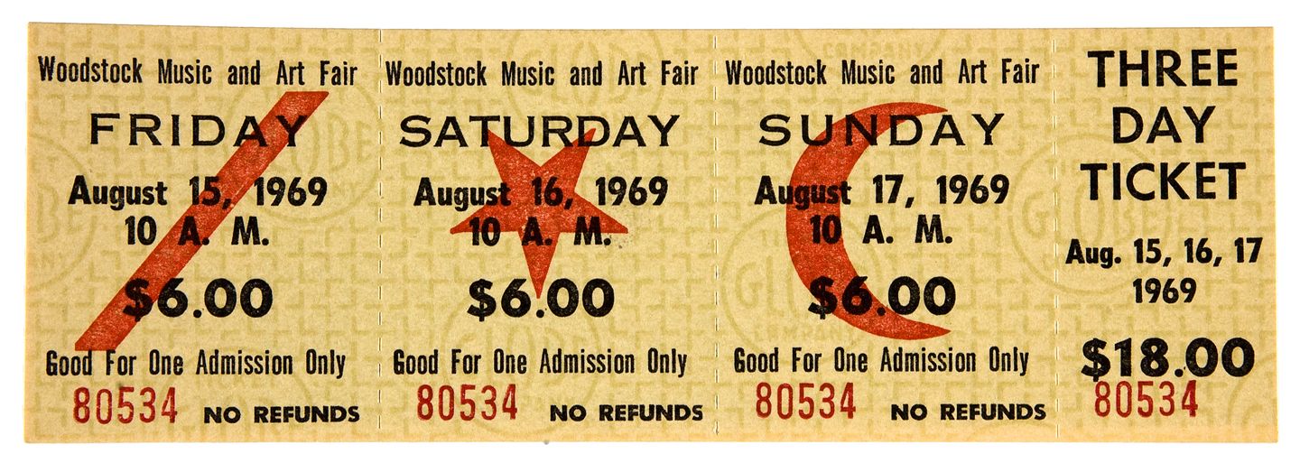 Image result for woodstock ticket 1969 $21