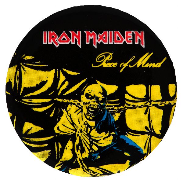 “IRON MAIDEN” ALBUM PROMO BUTTON FROM LEVIN COLLECTION. 