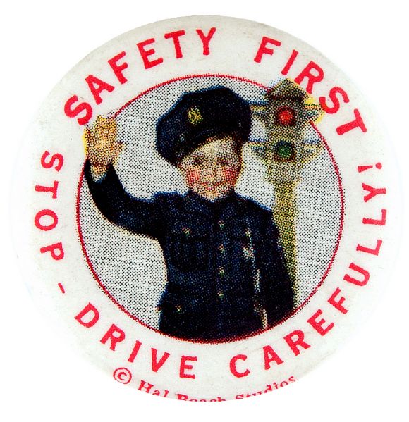 SPANKY OF OUR GANG AS POLICEMAN 1930s SAFETY BUTTON.