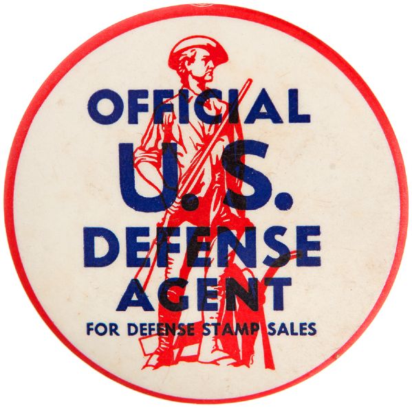WWII U.S. DEFENSE AGENT CLERK’S BUTTON.