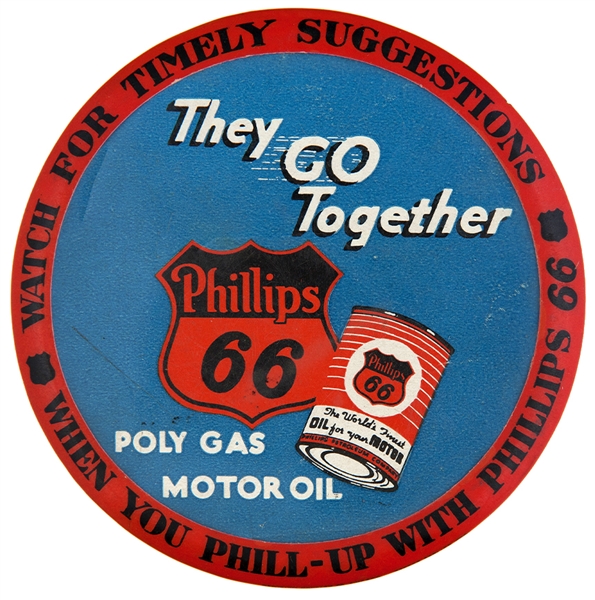 PHILLIPS 66 OIL & GAS 1930s LARGE BUTTON.
