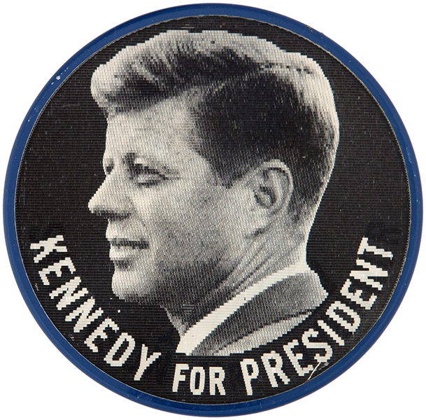 VARI-VUE FLASHER FROM 1960 READS KENNEDY FOR PRESIDENT/SWAINSON FOR GOVERNOR.