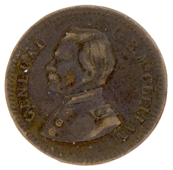 “GENERAL G.B. McCLELLAN” 1864 CAMPAIGN TOKEN.