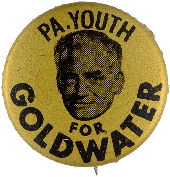  “PA. YOUTH FOR GOLDWATER” LITHO BUTTON.