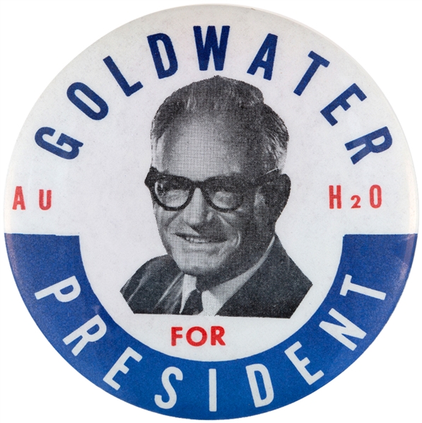 GOLDWATER AuH2O SCARCE 1964 BUTTON.