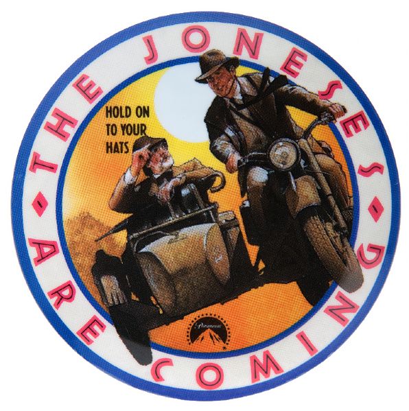 INDIANA JONES THE LAST CRUSADE PROMOTIONAL BUTTON.