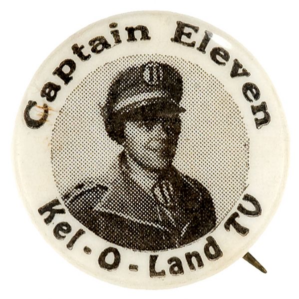 CAPTAIN ELEVEN RARE SPACE THEME TV CLUB BUTTON. 