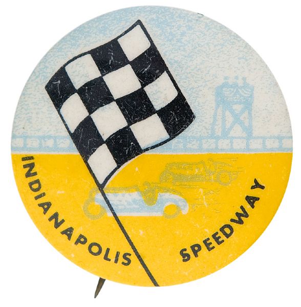 INDIANAPOLIS SPEEDWAY 1950s SOUVENIR RACE BUTTON.