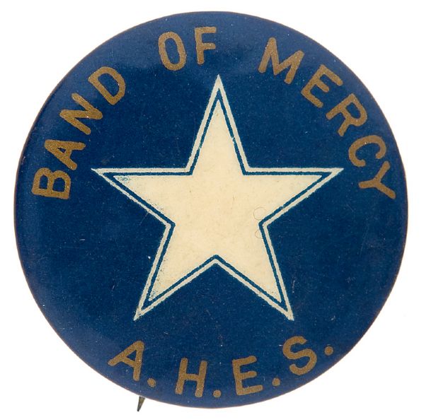 BAND OF MERCY ANIMAL WELFARE ORGANIZATION BUTTON.