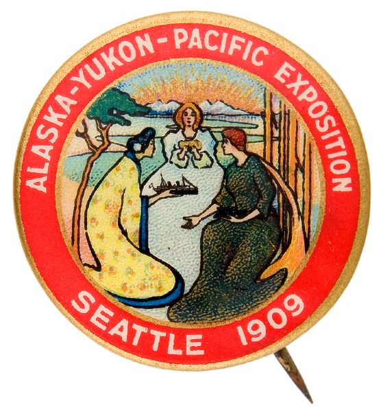 SPECTACULAR A-Y-P 1909 EXPOSITION DESIGN CLASSIC SUPERB CONDITION BUTTON.