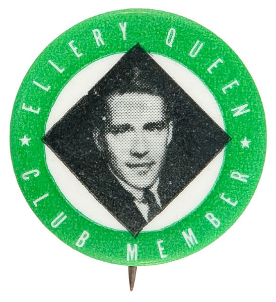 RARE RADIO CLUB ELLERY QUEEN CLUB MEMBER BUTTON. 