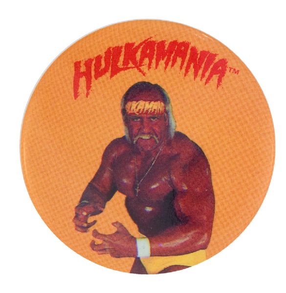 HULK HOGAN PAIR OF 1988 AND 1989 FULL COLOR BUTTONS. 