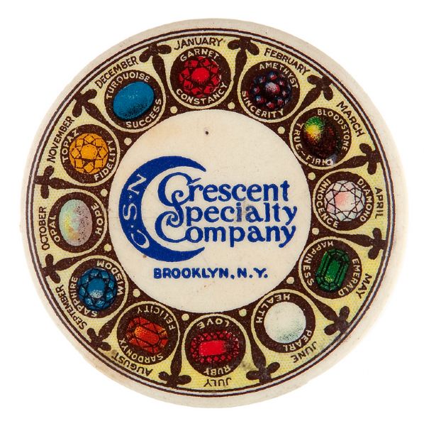 CRESCENT SPECIALTY COMPANY BROOKLYN, N.Y. SELF PROMOTION BIRTHSTONE MIRROR. 