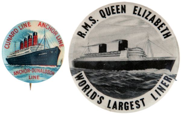 PAIR OF CLASSIC OCEAN LINER BUTTONS.