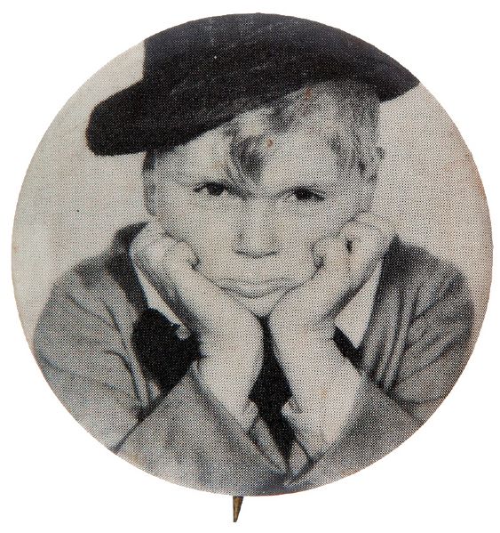 JACKIE COOPER MOVIE ROLE PORTRAIT BUTTON FROM CIRCA LATE 1960s SET.