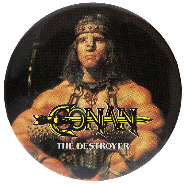 CONAN THE DESTROYER MOVIE PROMO SHOWING SCHWARZENEGGER.