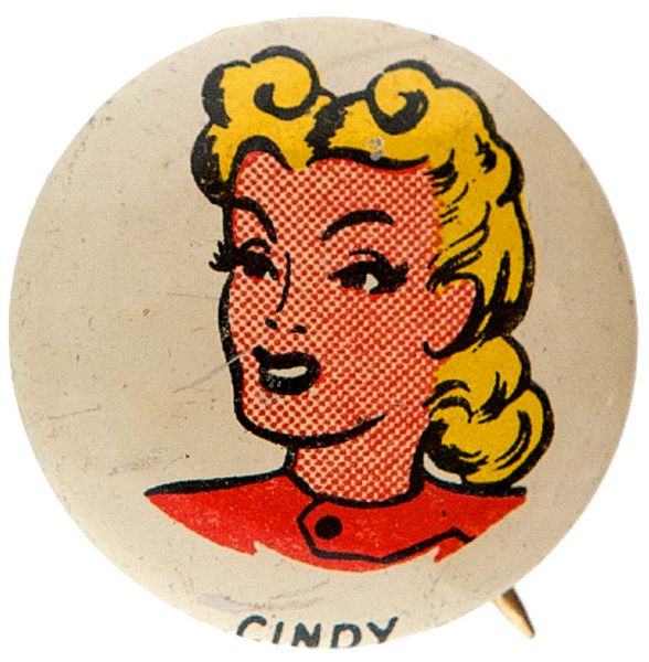 KELLOGG'S PEP CINDY CHARACTER BUTTON FROM 1945-46 SET OF 86.