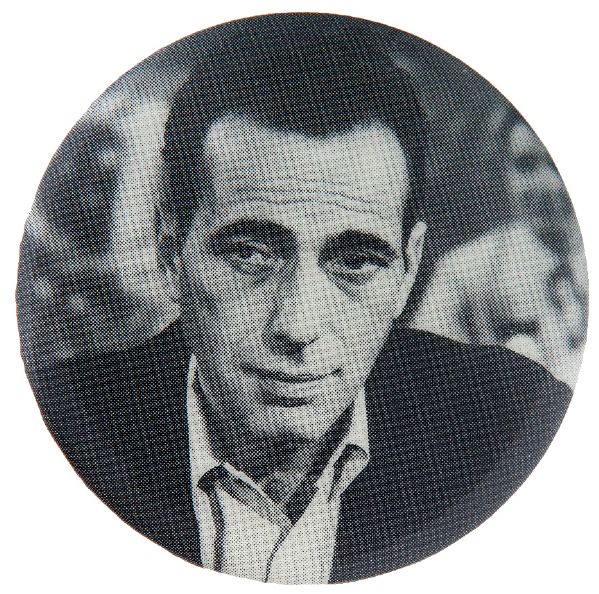 HUMPREY BOGART BUTTON FROM 1960s PERSONALITIES SET.