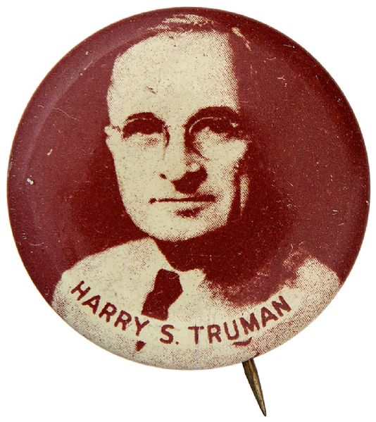 “HARRY S. TRUMAN” LITHO PORTRAIT BUTTON.