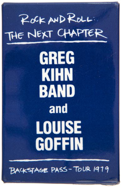 “GREG KIHN BAND AND LOUISE GOFFIN / BACKSTAGE PASS 1979 TOUR” LUGGAGE TAG.