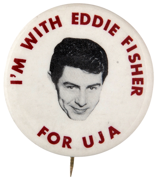 EDDIE FISHER 1950s BUTTON PROMOTING UNITED JEWISH APPEAL.
