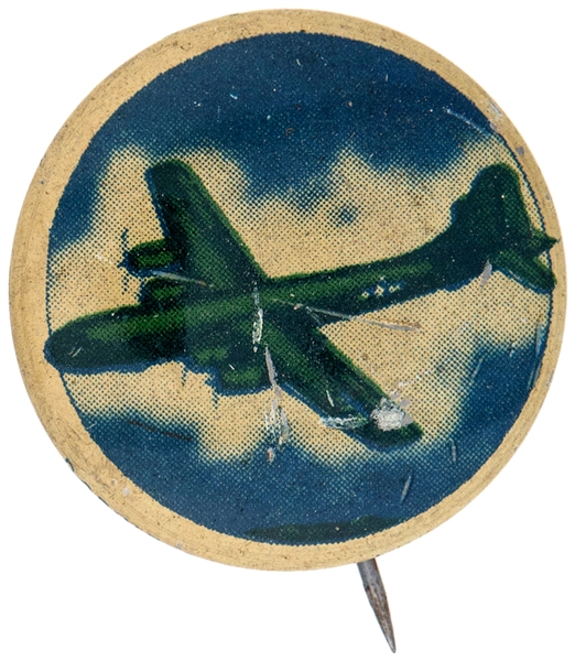 KELLOGG'S PEP AIRPLANE BUTTON FROM 1943 SET.