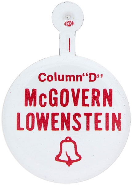 McGOVERN NEW YORK COATTAIL TAB FROM 1972 ALSO NAMING ALLARD LOWENSTEIN.