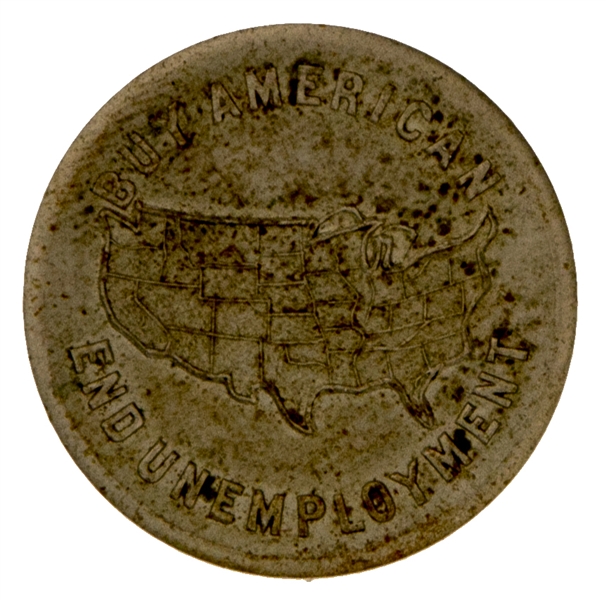 “BROTHER CAN YOU SPARE A DIME” UNEMPLOYMENT / GREAT DEPRESSION ERA TOKEN.