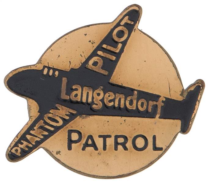 “PHANTOM PILOT PATROL” WEST COAST RADIO SERIAL SPONSORED BY LANGENDORF BAKERY METAL RADIO PREMIUM.