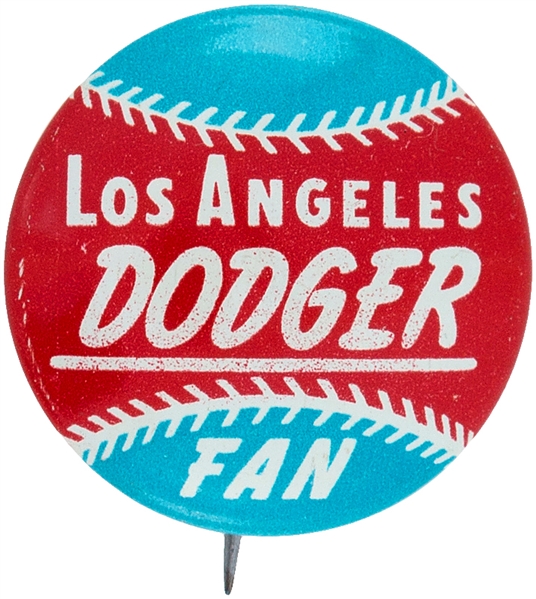 L.A. DODGERS FROM 1960s BASEBALL TEAM SET LITHO BUTTON.